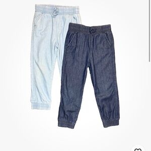 GARANIMAL GIRLS JOGGER PANTS 2 PAIRS/ LIGHTWEIGHT DENIM / 4T /